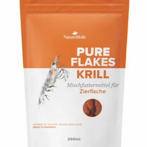NatureHolic Pure Flakes Krill, Zierfischfutter, 30 g Zertifiziert